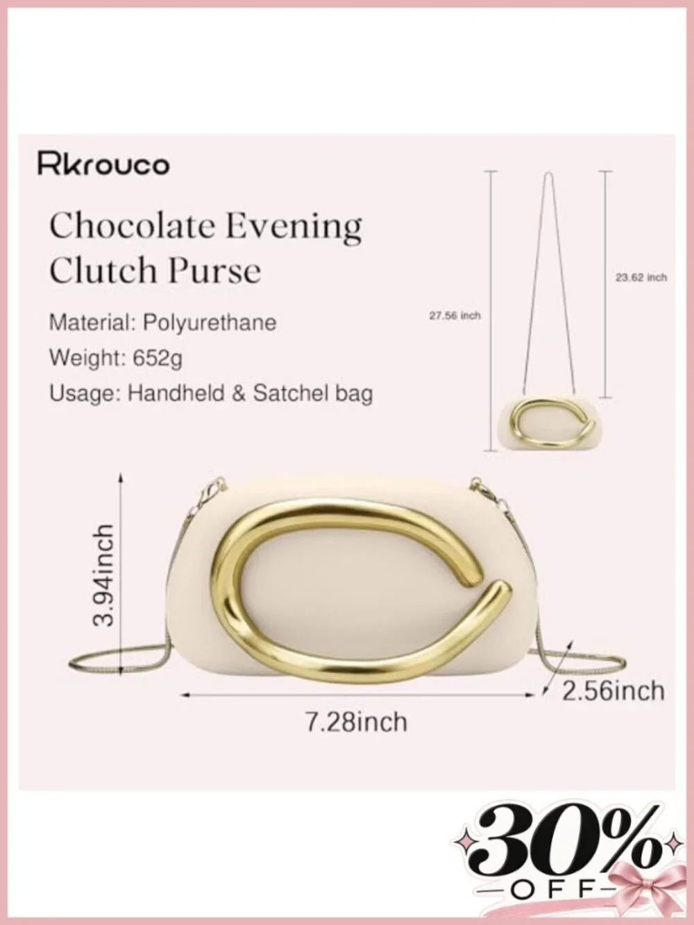 PU Leather Evening Clutch Purse with Chain Crossbody Metal Decoration Shoulder